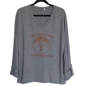 Yellowstone Dutton Ranch Women’s Graphic Long Sleeve Tee Sz XL